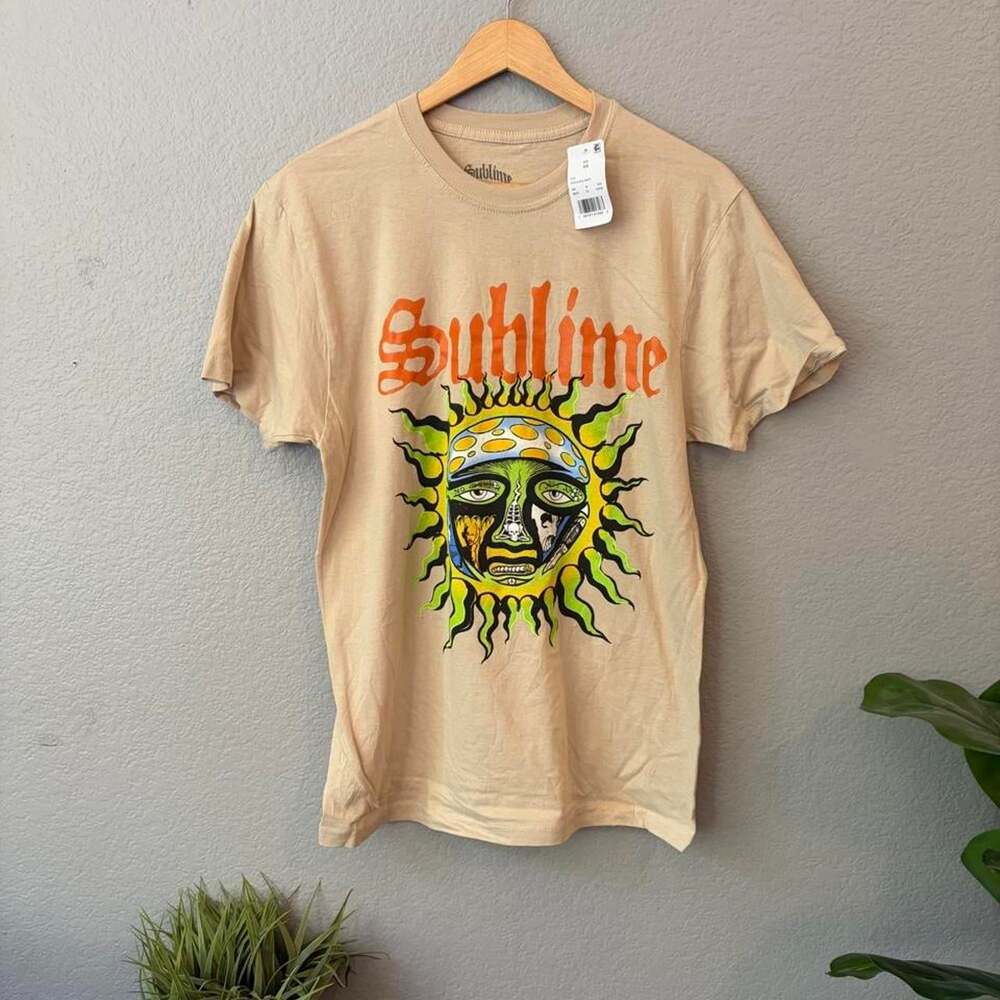 Men's Tan and Cream T-shirt